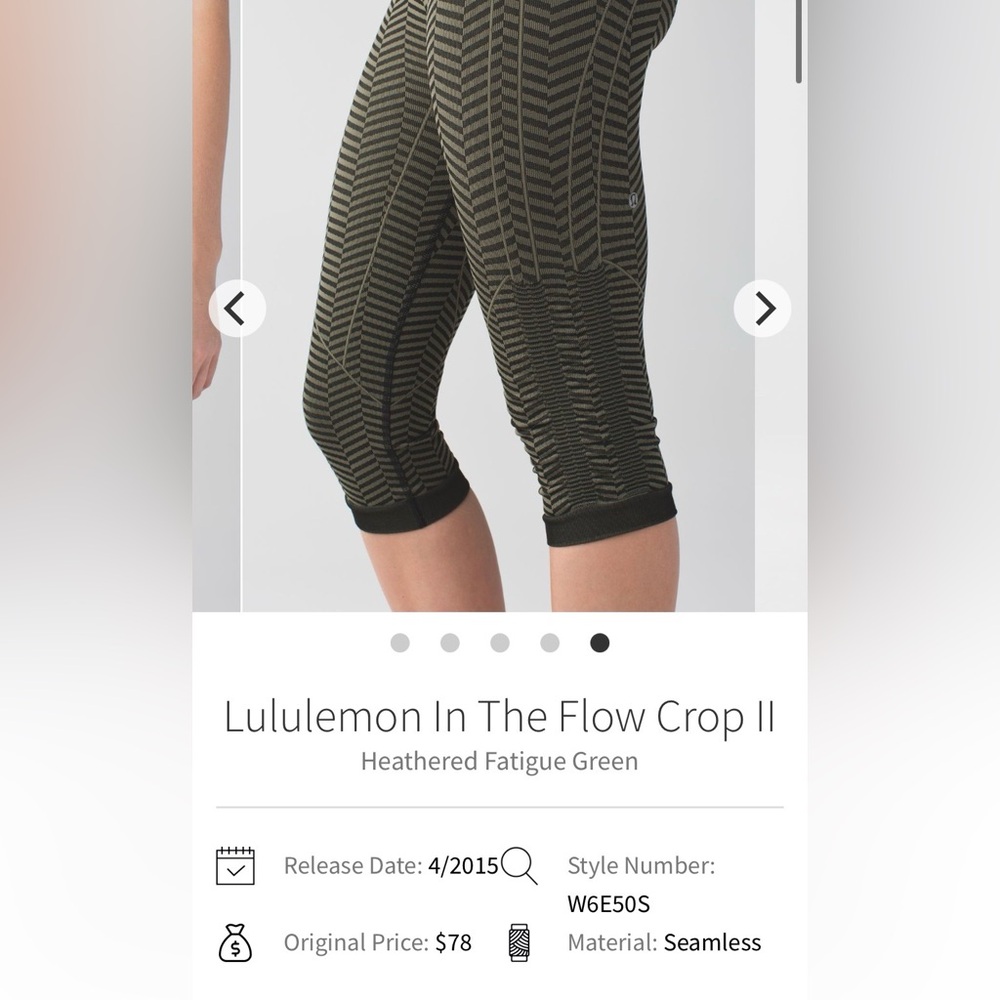 Lululemon Athletica In The Flow Crop II Leggings